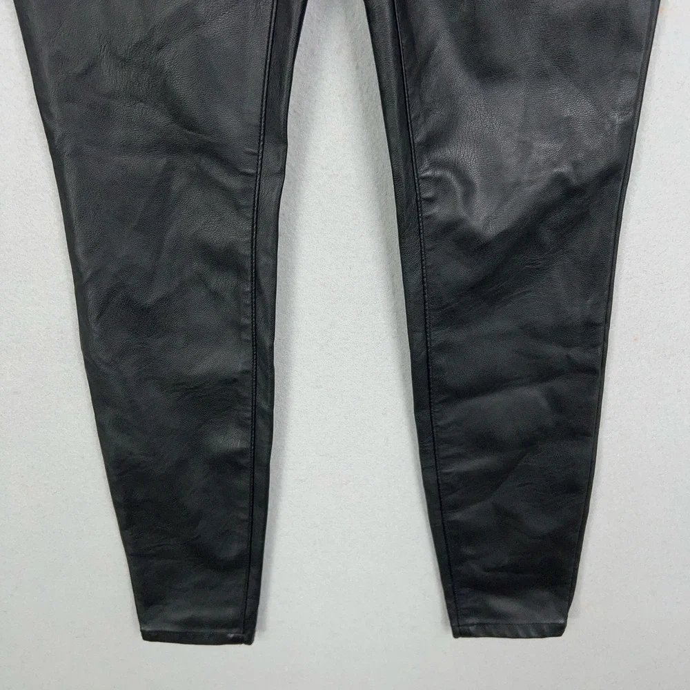 BLANKNYC Pants Womens 27 Black Faux Leather Coated Skinny Jeans Goth Edgy Rock